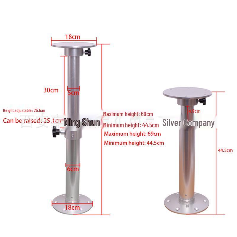 Telescopic and removable all-aluminum table legs for RVs, yachts, and ships.