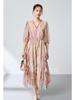 Ethereal Floral Print Dress in 100% Mulberry Silk with Ruffles - Spring Tea Break Collection