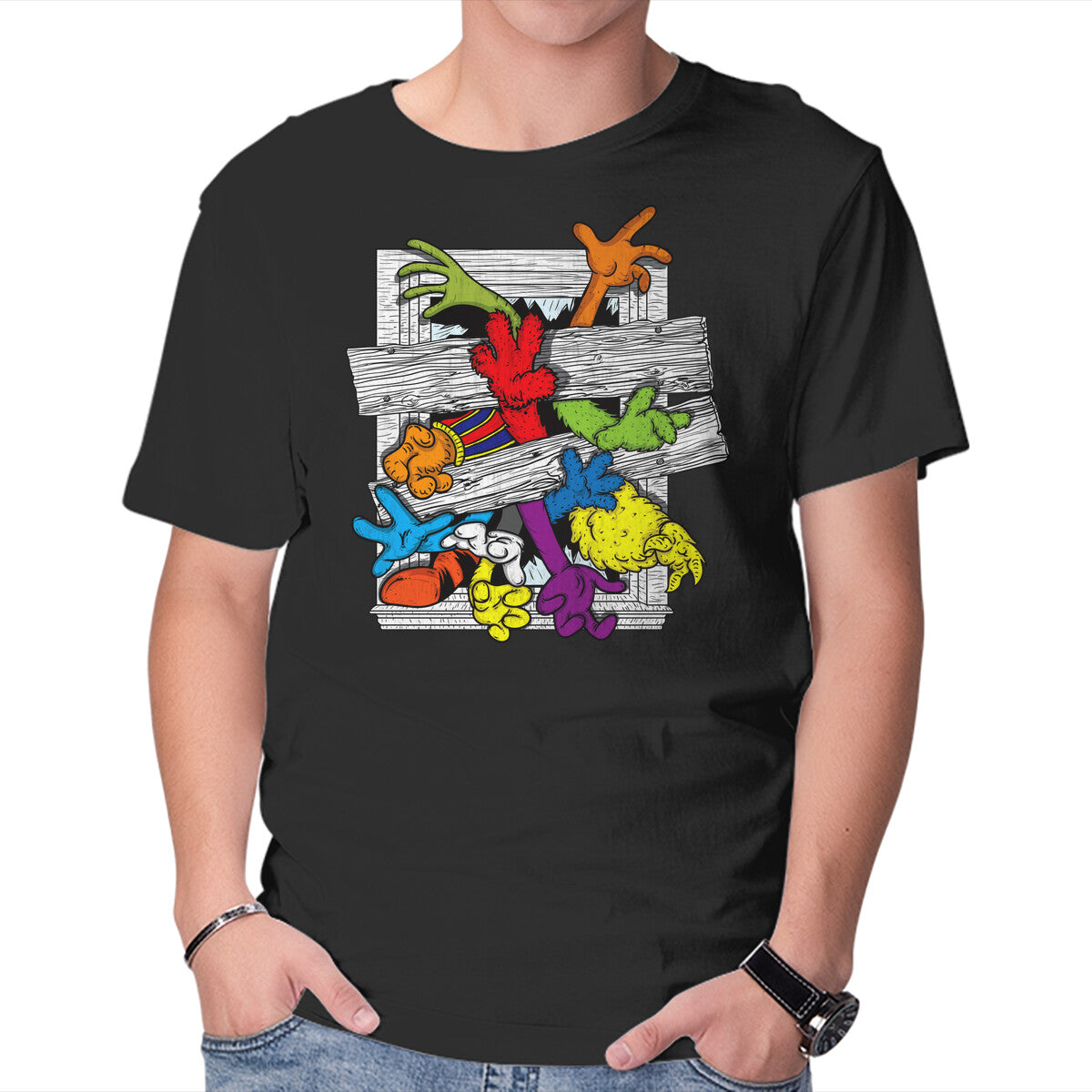 Unisex Crew Neck T-Shirt Cartoons Attack Graphic Short Sleeve Casual Tee XXXL