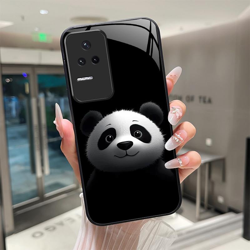 Beautiful Flower Cute Cats Case For Xiaomi Poco F4 5G / Redmi K40S Tempered Glass Phone Case Protective Back Cover Hard Shell