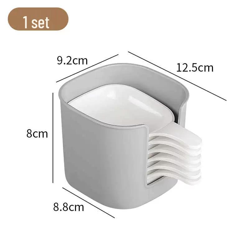 

Набор кухонных приправ и соусниц с костяной тарелкой 1 Rack + 6 Dishes белый/серый