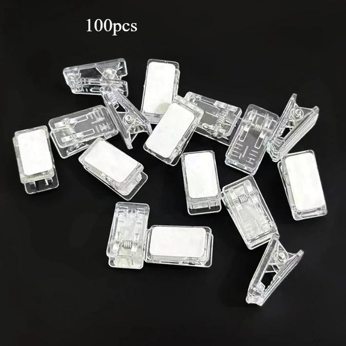 

50pcs Heavy Duty Self Adhesive Clips for Wall Tapestry Photo Hanging Storage Portable Spring Loaded Home Office Display