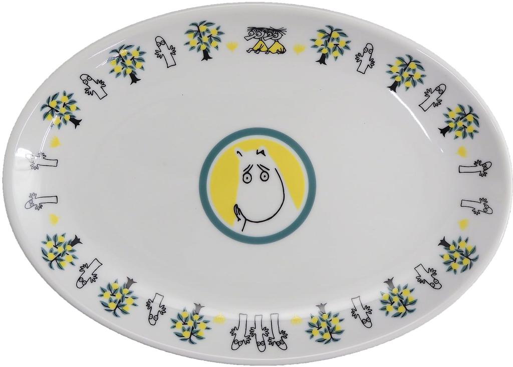 MOOMIN 2-Piece Dish Set (Dumpling and Soy Sauce Dish), Chinese Series Moomin Merchandise, Microwave and Dishwasher Safe, Made In Japan, MM5701-324P