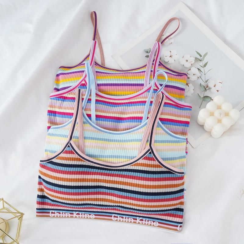 2023 New Comfortable Rainbow Multi-color Girl Wrapped Chest Small Chest Girl Breathable Belt Chest Pad with Female Wrapped Chest