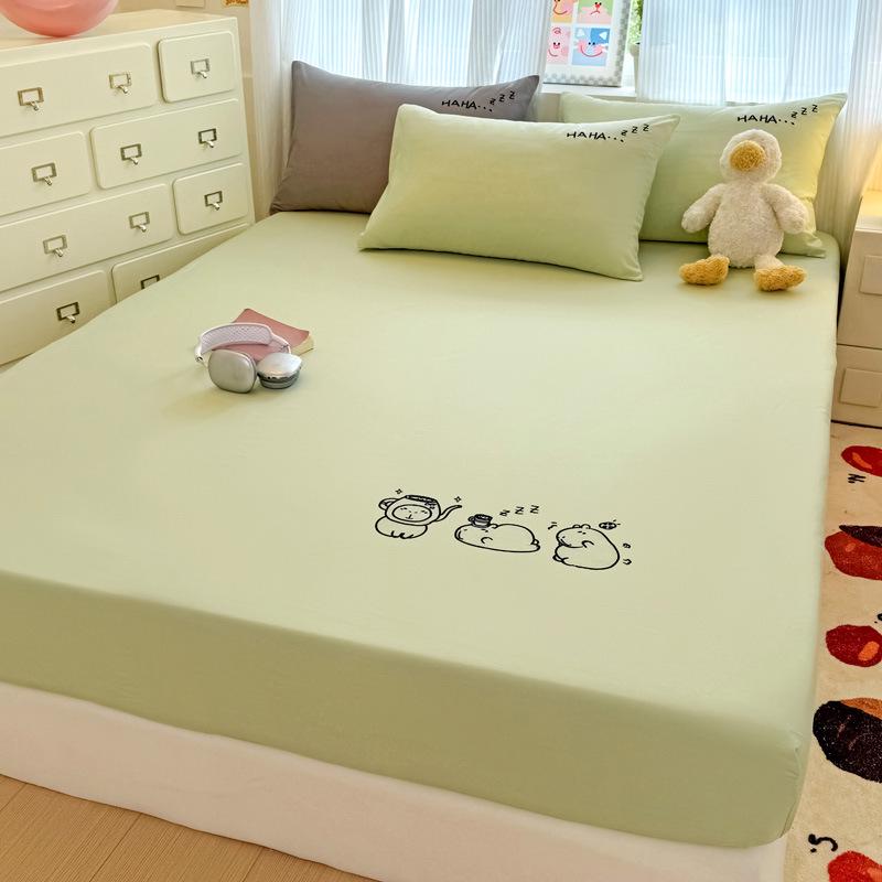 Class A 100% Cotton Fitted Sheet: Soft, Skin-Friendly, Breathable, Sweat-Wicking Mattress Protector for Dormitory Single Simmons.