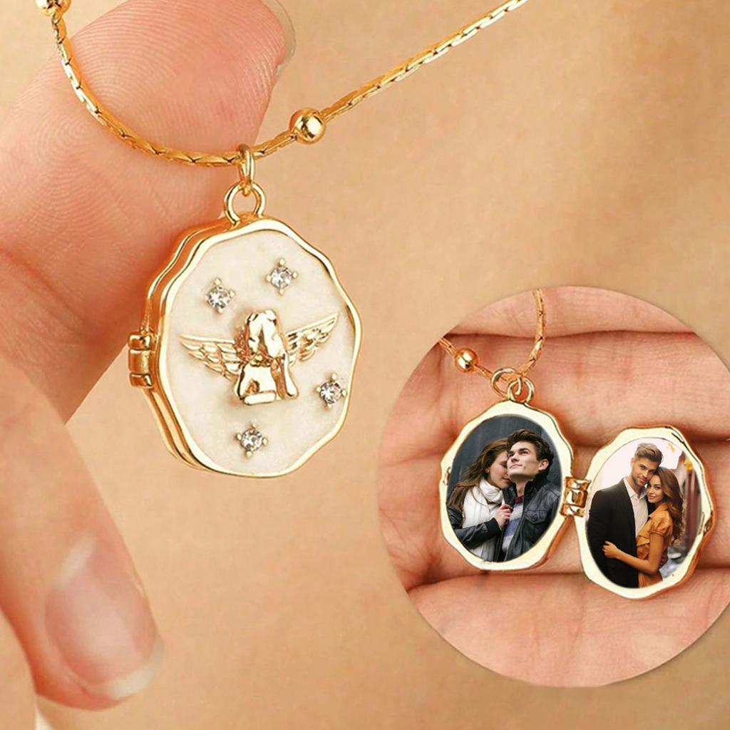 Custom Photo Gold Locket Necklace For Women,  Personalized Memorial Gifts For Women Teen Girls Valentine's Day Birthday Anniversary