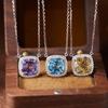 Pillow Shape Gemstone Necklace Choker Natural Amethyst Citrine Topaz Dainty Jewelry