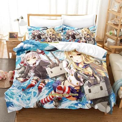 Kantai Collection Bedding Set Single Twin Full Queen King Size Bed Set Adult Kid Bedroom Duvetcover Sets Anime Parure De Lit Bed