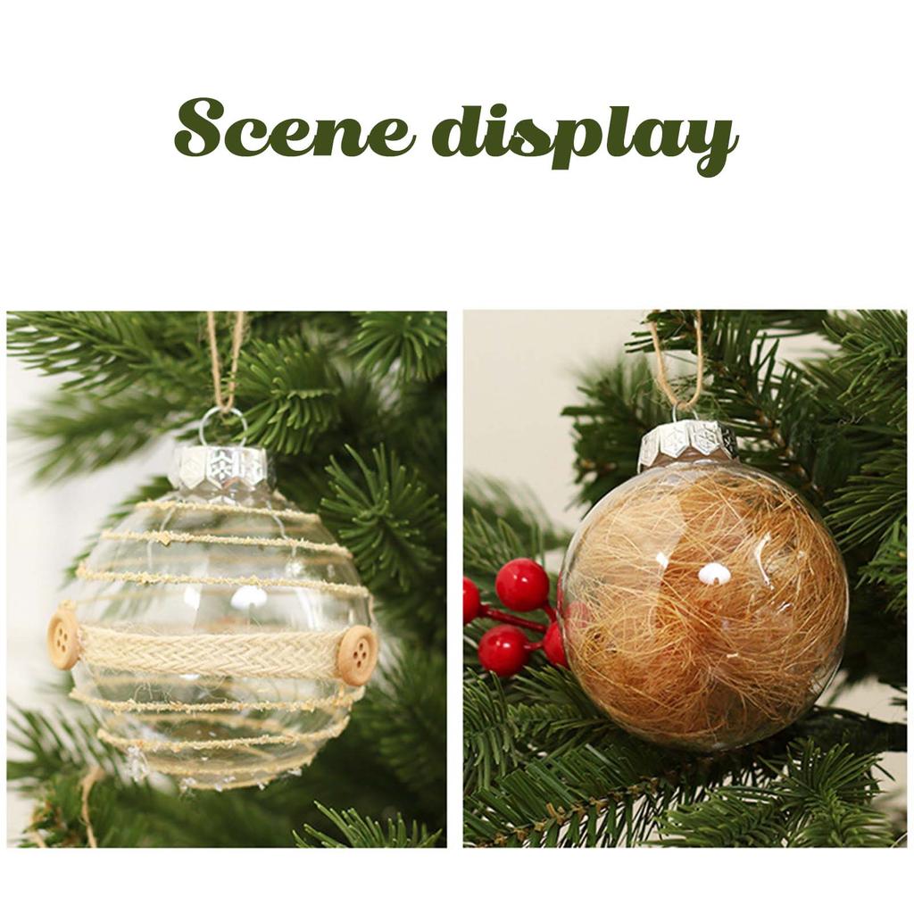 6pcs Glitter Ball Pendant Transparent Plastic Ball Hanging For Wedding Party Graduation Ceremony Decor Christmas Decoration Prop