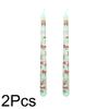 2pcs Tall Unscented Decorations Gift 10 Inch Taper Candle Seasonal Flameless Table Decors Christmas Printed