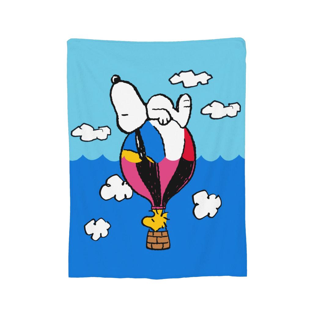 Peanuts Snoopys Smile Vzor smíchu a chechtání Flanelové přehozy Přikrývka na postel Cestovní Lehký plyšový Tenká přikrývka,
