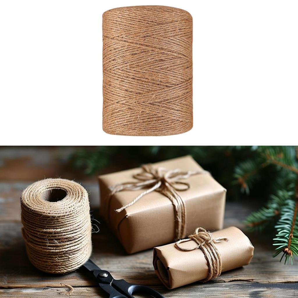 Jute Twine String 328 Feet Rope DIY Crafting Accessories Decoration Brown Hemp for Packing Cat