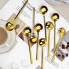 304 Stainless Steel Long Handle Coffee & Dessert Spoon, Ceramic Small Soup & Stirring Spoon for Fruit & Yogurt