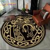 Viking Valknut Yggdrasil Tree of Life Rug Round Carpet 80cm Chair Non-slip Floor Mat Crawling For Kids Living Room Decor