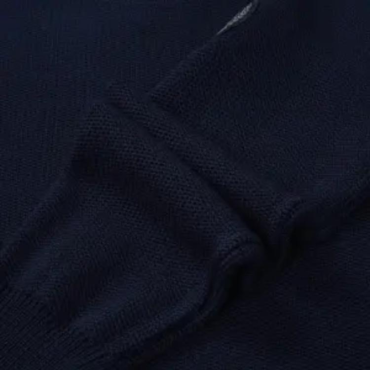 Canada Goose Micro Logo Round Neck Wool Pullover Solid Color Knit Sweater Women Sweater Navy-Blue 6920L-67