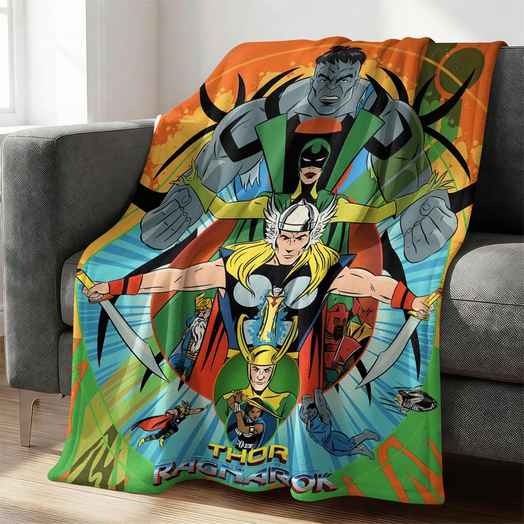 Marvel Iron Man Captain America Thor Flannel Throw Blanket Gift For Marvel Fans Boys Summer Nap Throw Sofa Bed Travel Blanket