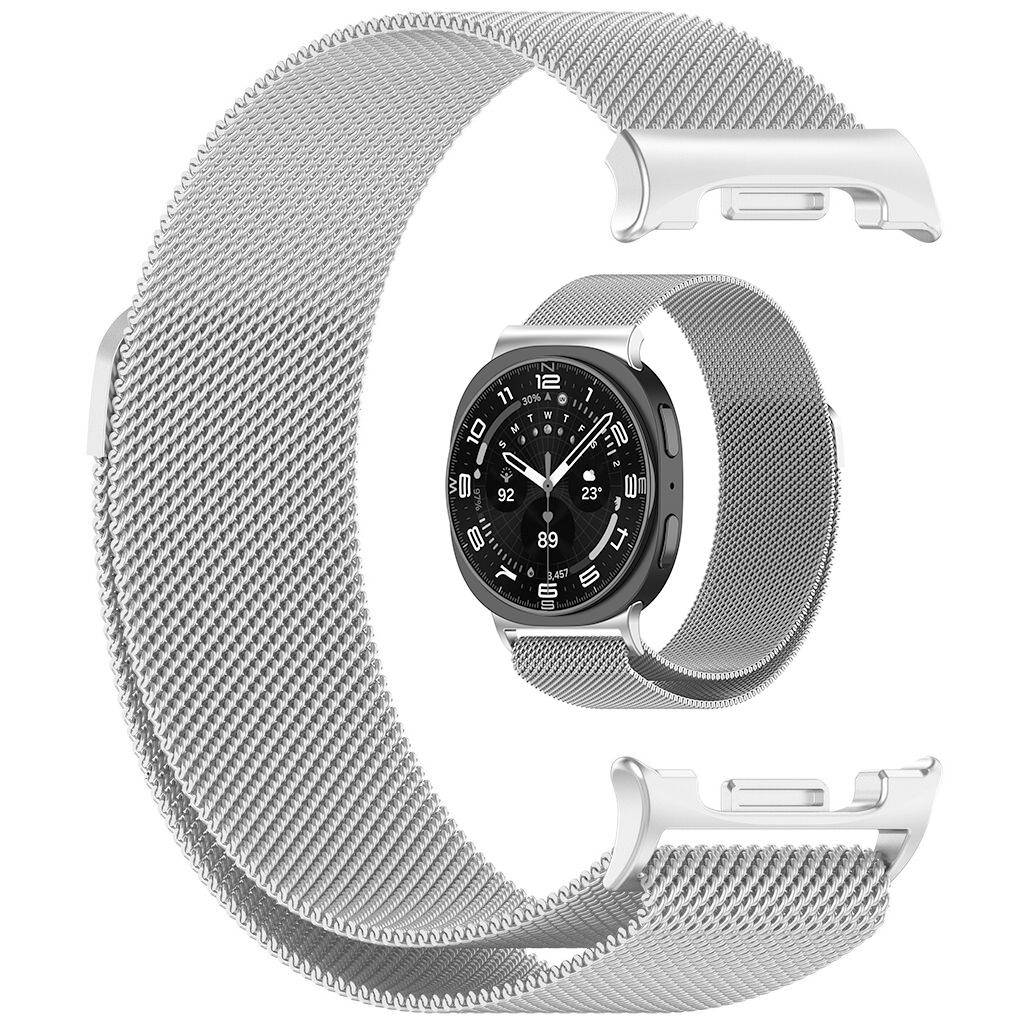 

Magnetic Milanese Watch Strap for Samsung Galaxy Watch 8 Classic 46mm Ultra 2 Metal Mesh Loop Band Galaxy Watch 8 40/44mm Correa Galaxy Watch 8 44mm серебряный
