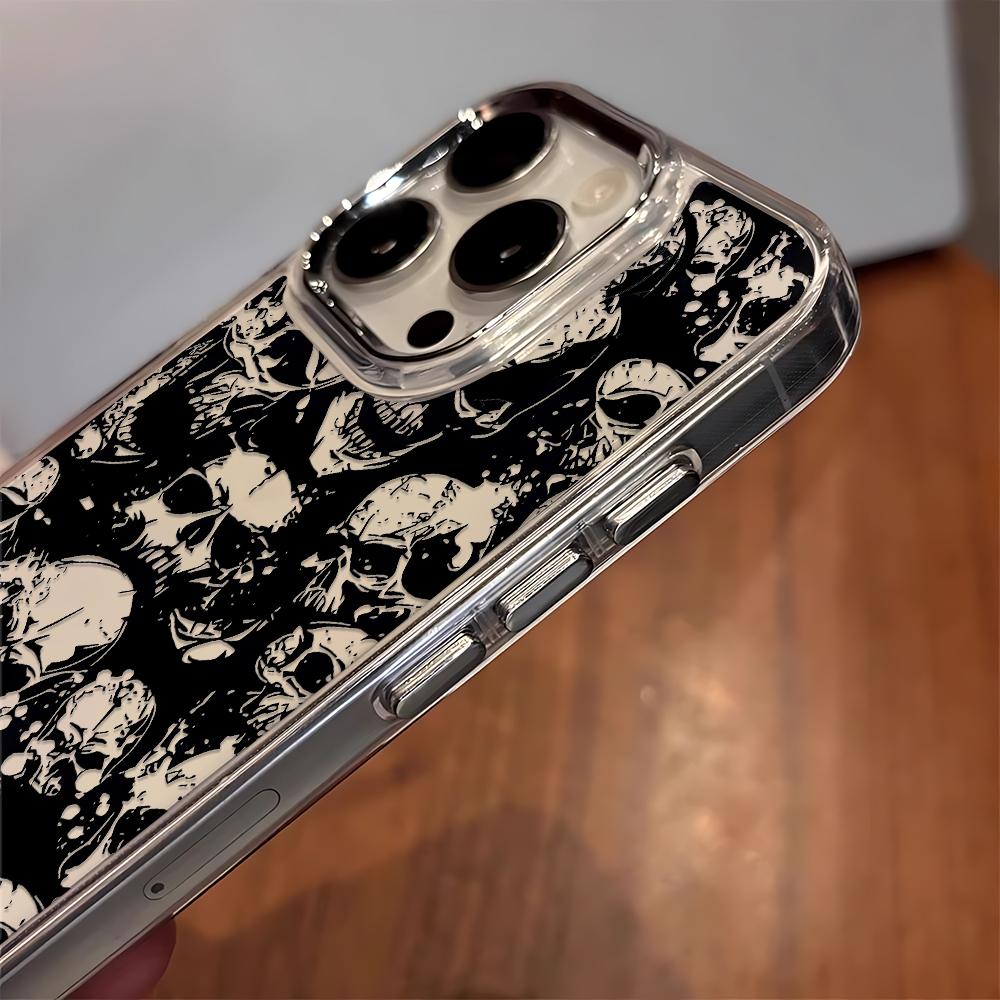 Full Of Skull Design Phone Case For Iphone 17 17E 16E 12 Pro Max 11 13 Plus 14 16 15 Transparent Daily Use Bumper Shell Coque