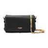 Moschino Logo Detail Magnetic Snap Leather Crossbody Shoulder Bag Women bags Black A755280021555