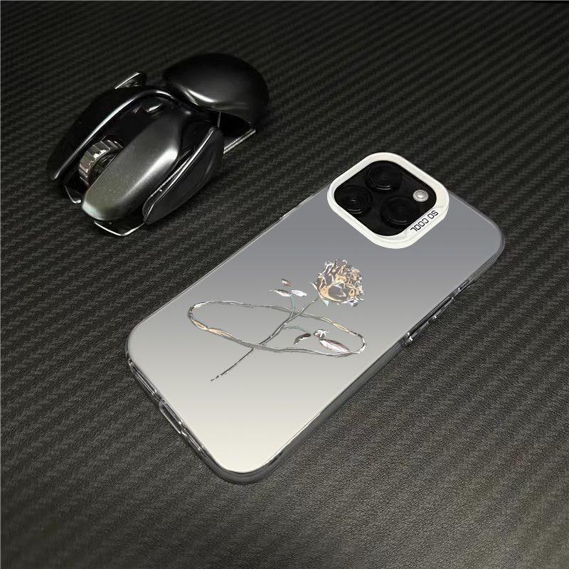

Стильный жесткий чехол с серебристым розовым дизайном для iPhone 15/14/13/12/11/xs/XR series - устойчивое к царапинам окрашенное покрытие с улучшенной защитой Apple 15Promax