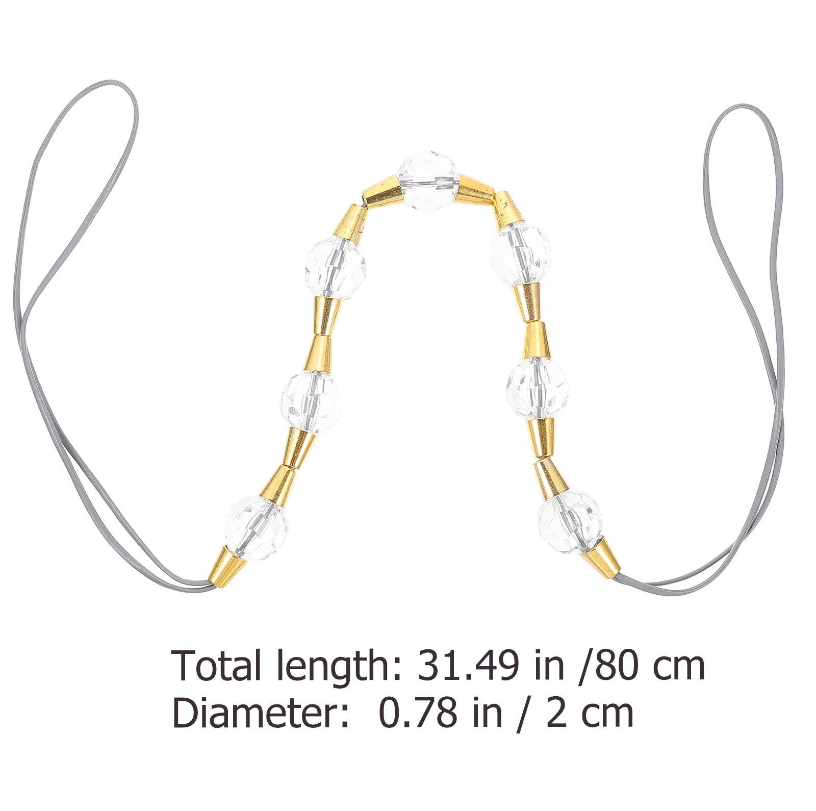 

2Pcs Premium Crystal Curtain Tiebacks Stylish Decorative Rope Tieback Holder for Indoor Curtains Drapery Tidy Space Decoration сірий
