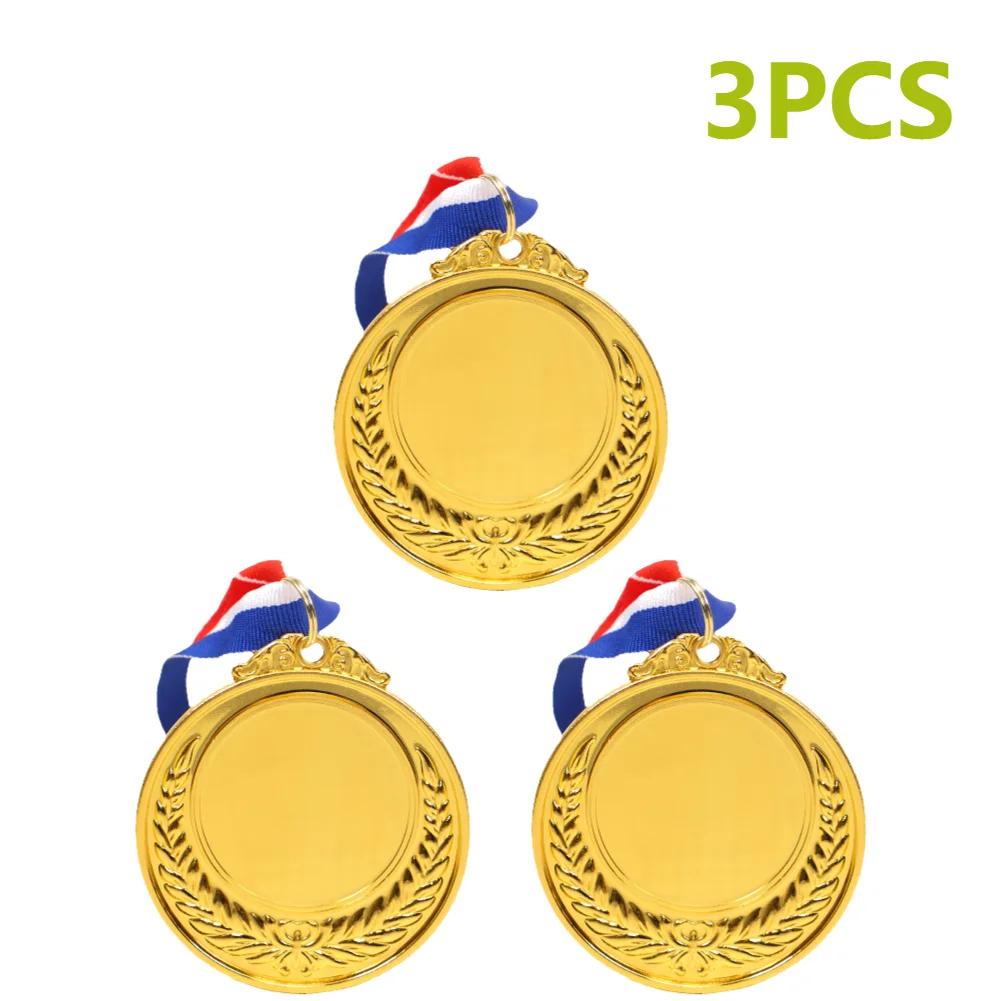 5.2cm Altın/Gümüş/Bronz Madalya Ödül Madalyaları Boyun Kurdelesi ile Spor Ödülleri Metal Kazanan Madalyaları Yarışmalar Parti Yarışı için