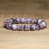Chevron Amethyst Bead Bracelet – Calm Intuition Healing Jewelry, Spiritual Protection Gift for Women