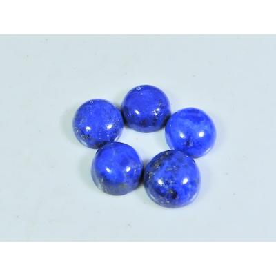 9 MM Natural Lapis Lazuli Round Cabochon Loose Gemstone 5Pcs Lot 15Cts. A-477