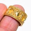 Natürlicher Gold-Spinner Edelstein 925 Sterling Silber Schmuck Ringgröße 8 AR-16566