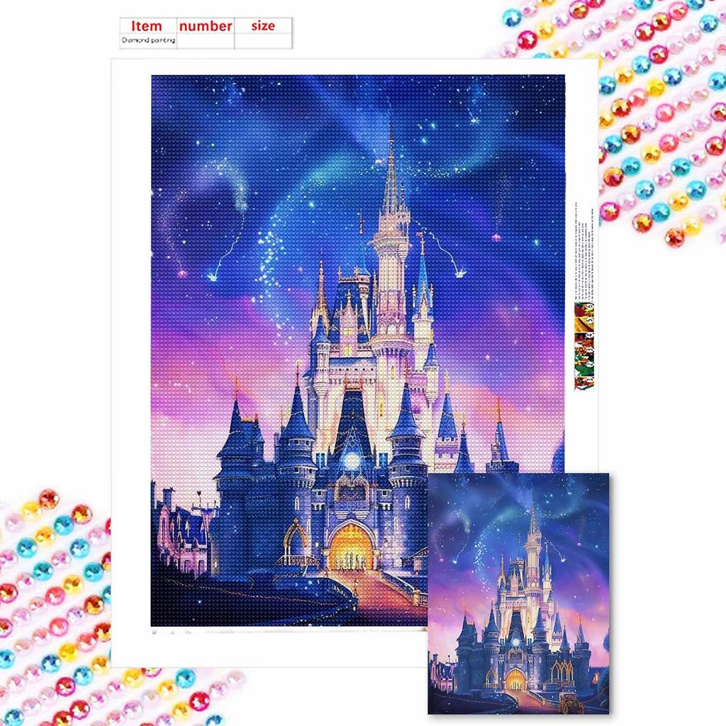 DIY Diamond Painting A Magnificent Castle Cross Stitch Kit Mosaic Art Diamond Painting Full Circle Diamond Home Decoration