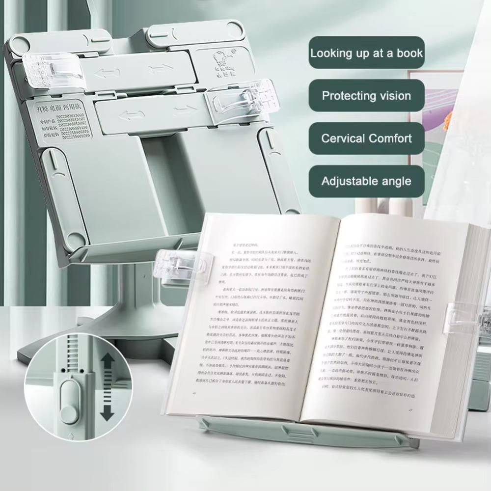 Extendable Reading Bookshelf with Clip Book Holder Lifting Landing Book Stand  Sheet Music