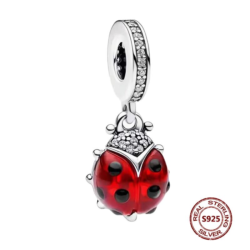 Charms camaleonte adatti a braccialetti originali alla moda in argento 925 con zircone, perlina a forma di polpo e tartaruga, ciondolo a forma di farfalla e lucciola, fai da te per realizzare gioielli