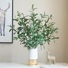 Artificial Olive Branch with Fruits, Realistic Greenery Leaves for Photography Props, Wedding Home Table Decor, Centerpiece Back