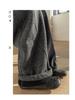 Women's Autumn/Winter 2025 Woolen Flannel Fleece-Lined Pants - Petite, Lazy, Thickened, Wide-Leg, Curved Leg Design.