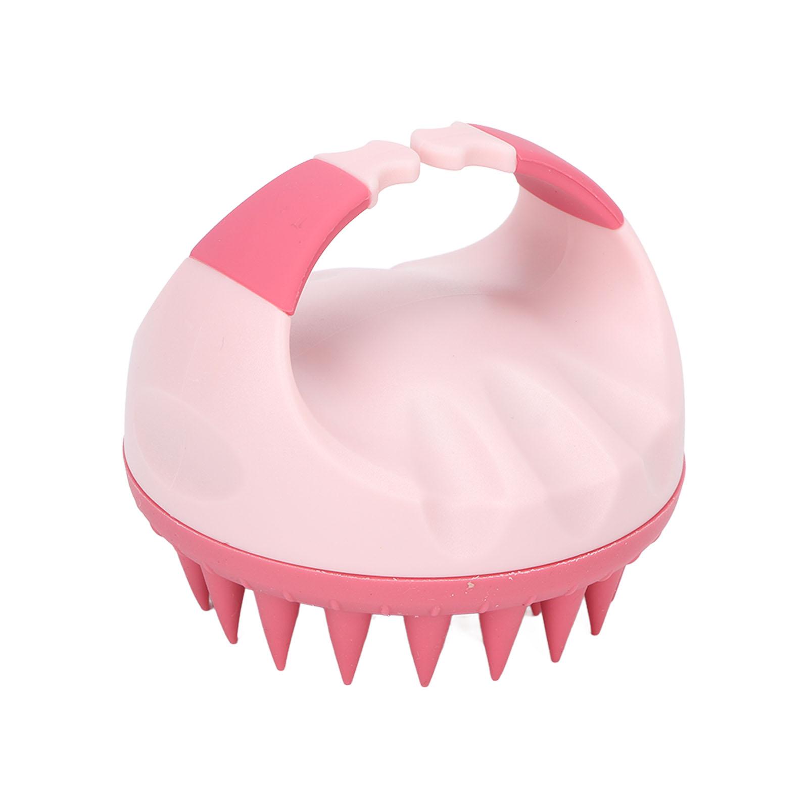 

Hair Massager Soft Silicone Waterproof Manual Hair Massage Scalp Cleaning Anti Dandruff Shampoo Brush Pink розовый
