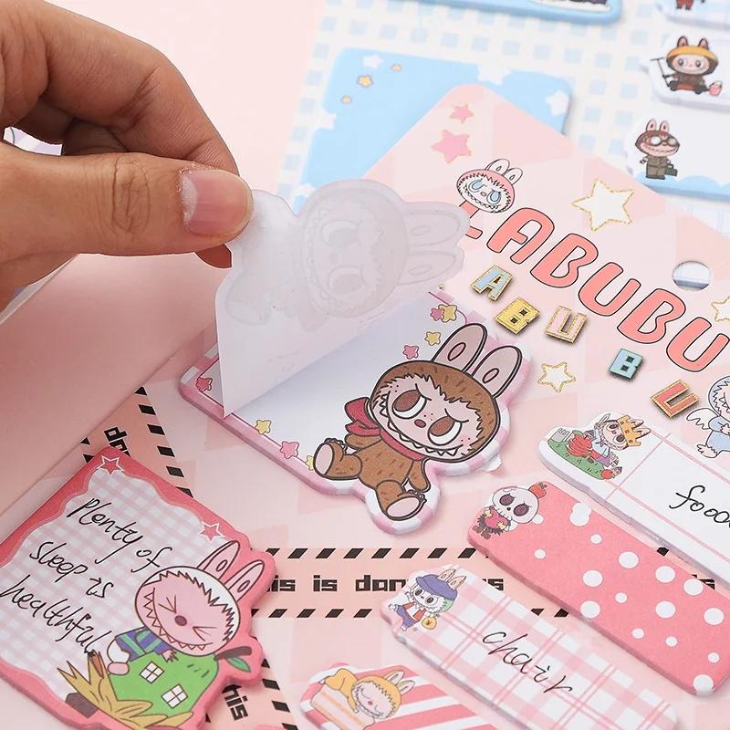 220 Sheets Labubu Sticky Notes Set Kawaii Self-Adhesive Memo Strips Stationery