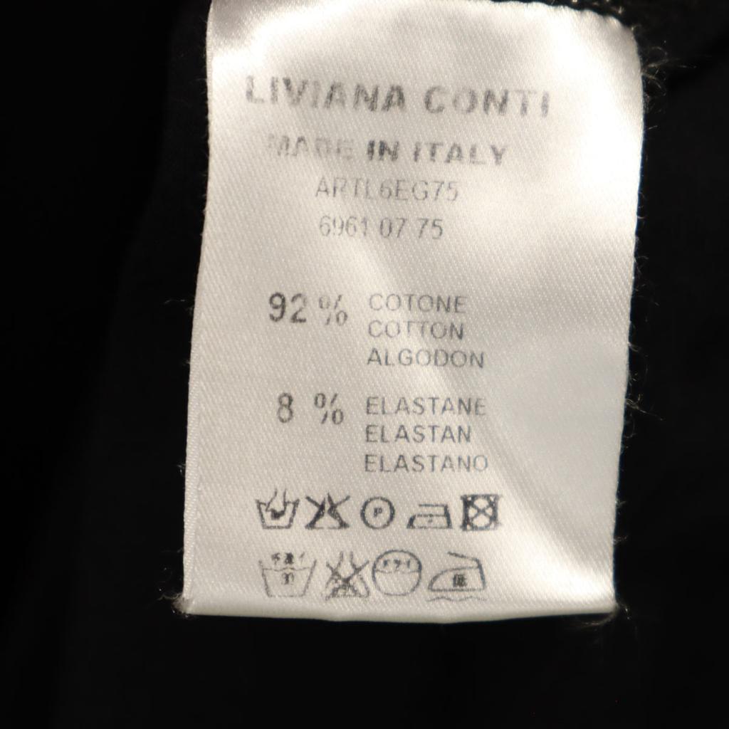 LIVIANA CONTI made in Italy Short sleeve V-neck slit Cut XS black Women Used