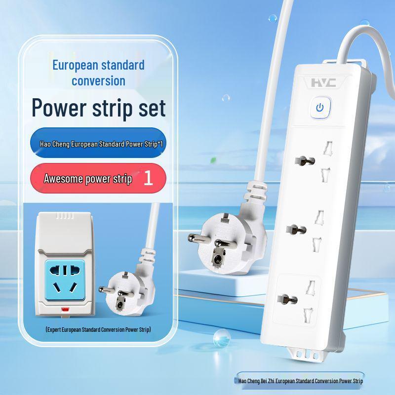 European Standard German Power Strip Extension Cord Adapter for Cross-Border Use