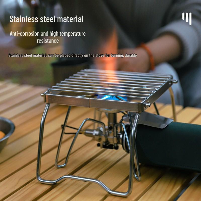 Portable Stainless Steel Mini BBQ Grill & Stove Stand