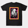 Schwarzes T-Shirt Vintage Porträt Rosa Gelb Grafik Kurzarm Retro Unisex Tee