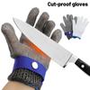 Stainless Steel Glove Cut Resistant Metal Mesh Chainmail Glove for Meat Cutting Chainsaw Work Silver Gray M 23.5cm