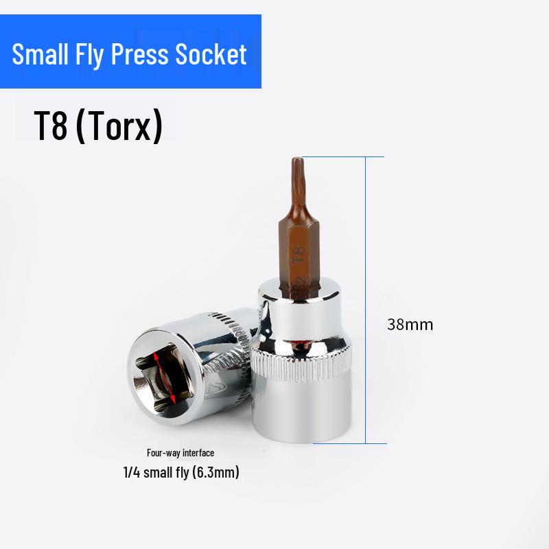 Screwdriver Socket Set: 1/4 Inch (6.3mm) Hex, Cross, Slotted, Pozi, Torx Bits