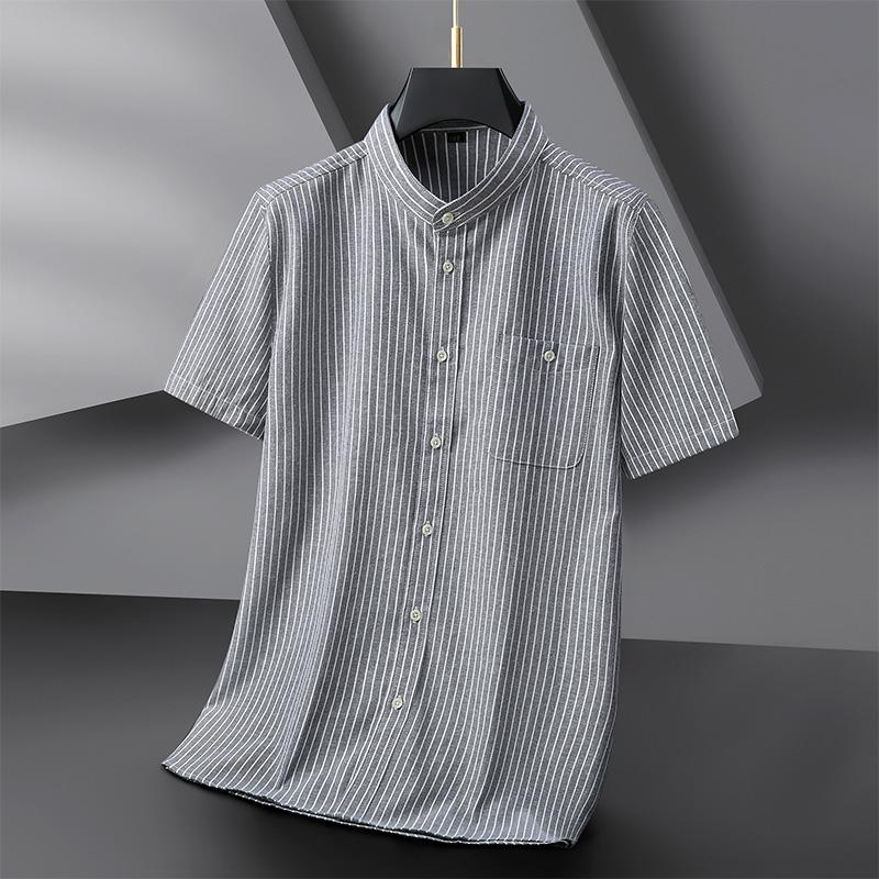 Herren Hemd Gestreift Baumwolle Formell Oversize 6XL 7XL 8XL 10XL Große Größen Kurzarm Kleid Sommer Lässig Designer Hohe Qualität