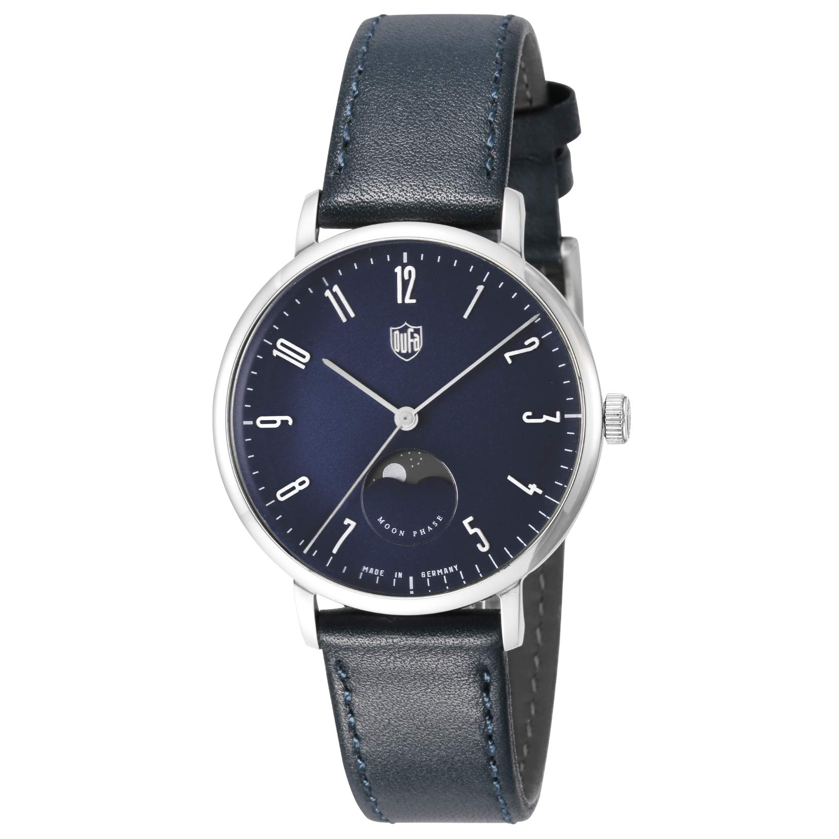 

DUFFA Gropius Mond Phase Moon Phase Navy Blue Stainless Quartz German Watch, Steel, Movement, 38mm, Model, DF-9032-02 [Used]