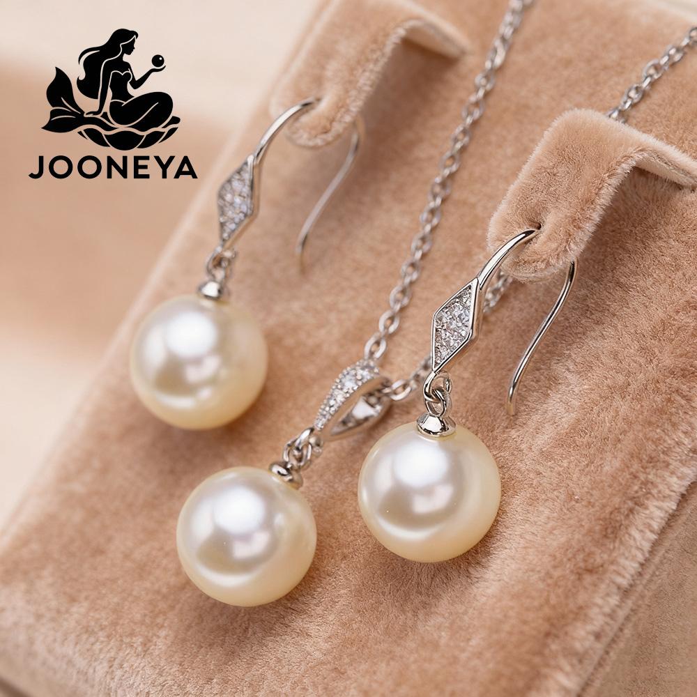 Imitation Pearl Necklaces Earrings Sets For Women Fashion Flower Cubic Zirconia Pendant with Chain Birhday Gift