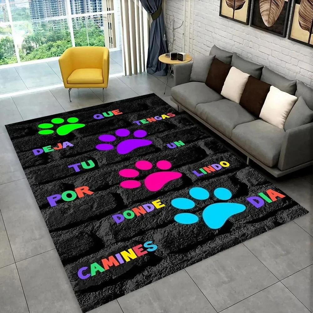 Pets Footprint Sole Series 3D Area Rug Large, Kids Non-slip Floor Mat Carpet Rug for Living Room Bedroom Sofa Doormat Decoration