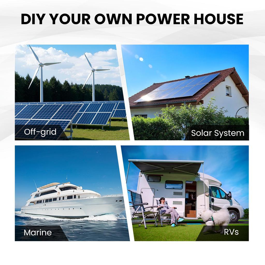 Cyperocean 12V 200Ah LiFePO4 Battery  2560Wh 200A BMS 6000+ Charge Cycles  Expandable Up To 40.96kWh – For RVs, Solar Panels, and Off-grid Use