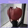 Mini Heart Shaped Pu Shoulder Bag With Zipper Closure For Daily Use