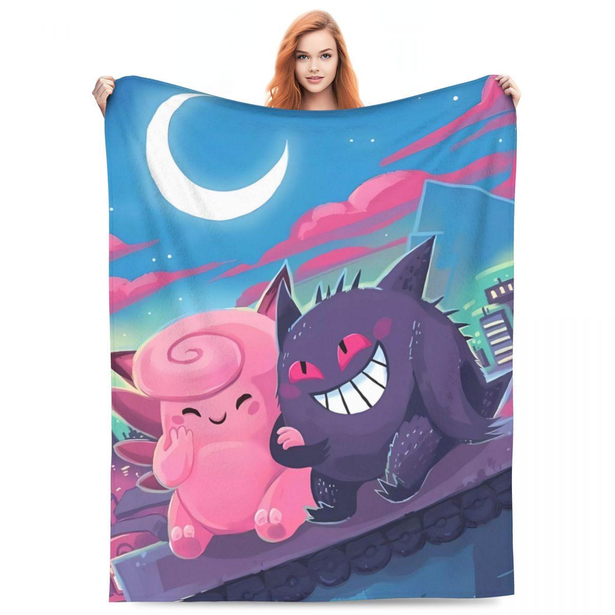

Gengar Romantic Blanket Travel Flannel Throw Blanket For Living Room Soft Warm Design Quality Bedspread Gift Idea 75cmx90cm