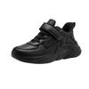 1905 middle and older children's popular boys soft-soled shoes boys' shoes 2025 foreign trade models pure black children's waterproof leather surface